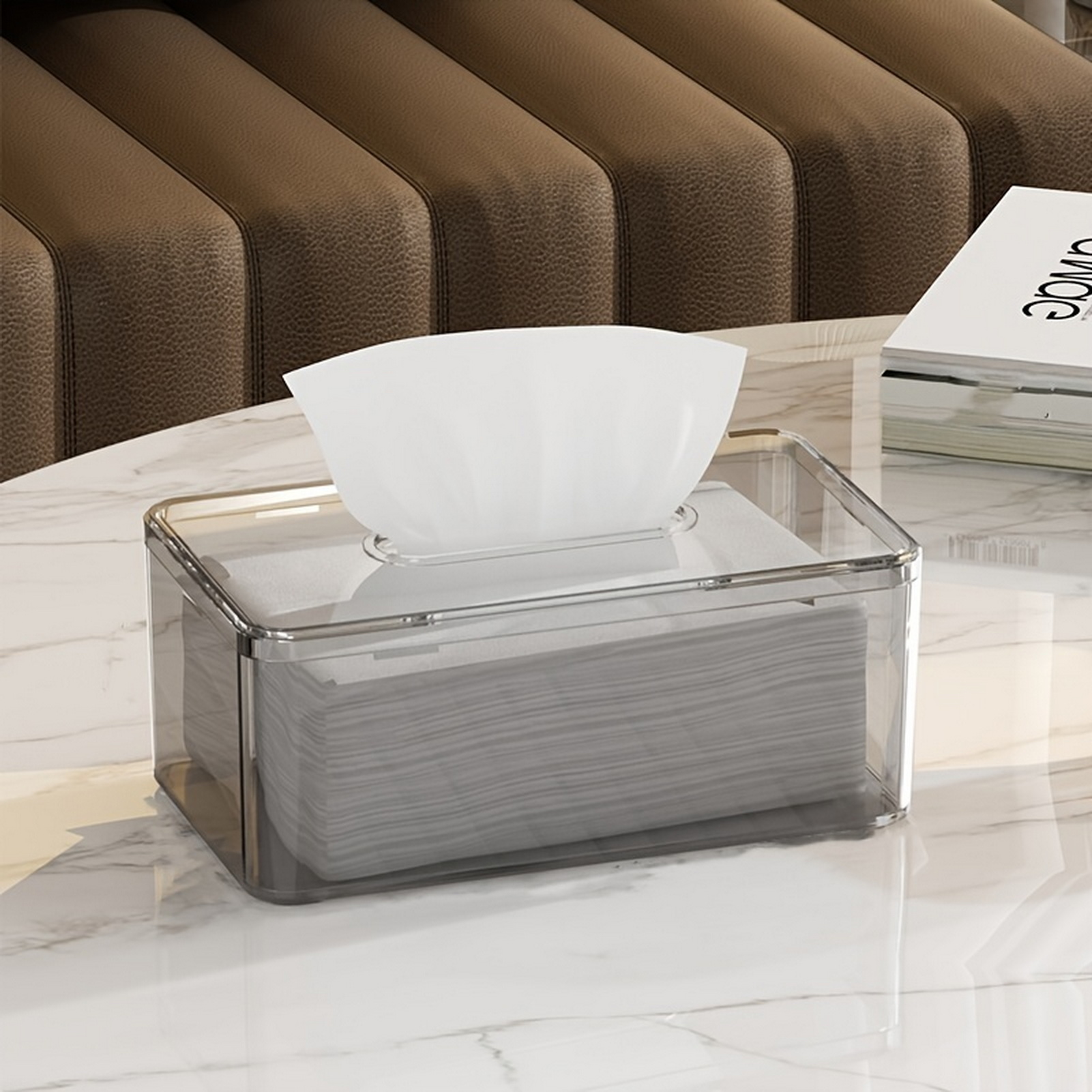 Square Clear Tissue Box Holder - Agar Tissue Culture ulasan dan harga