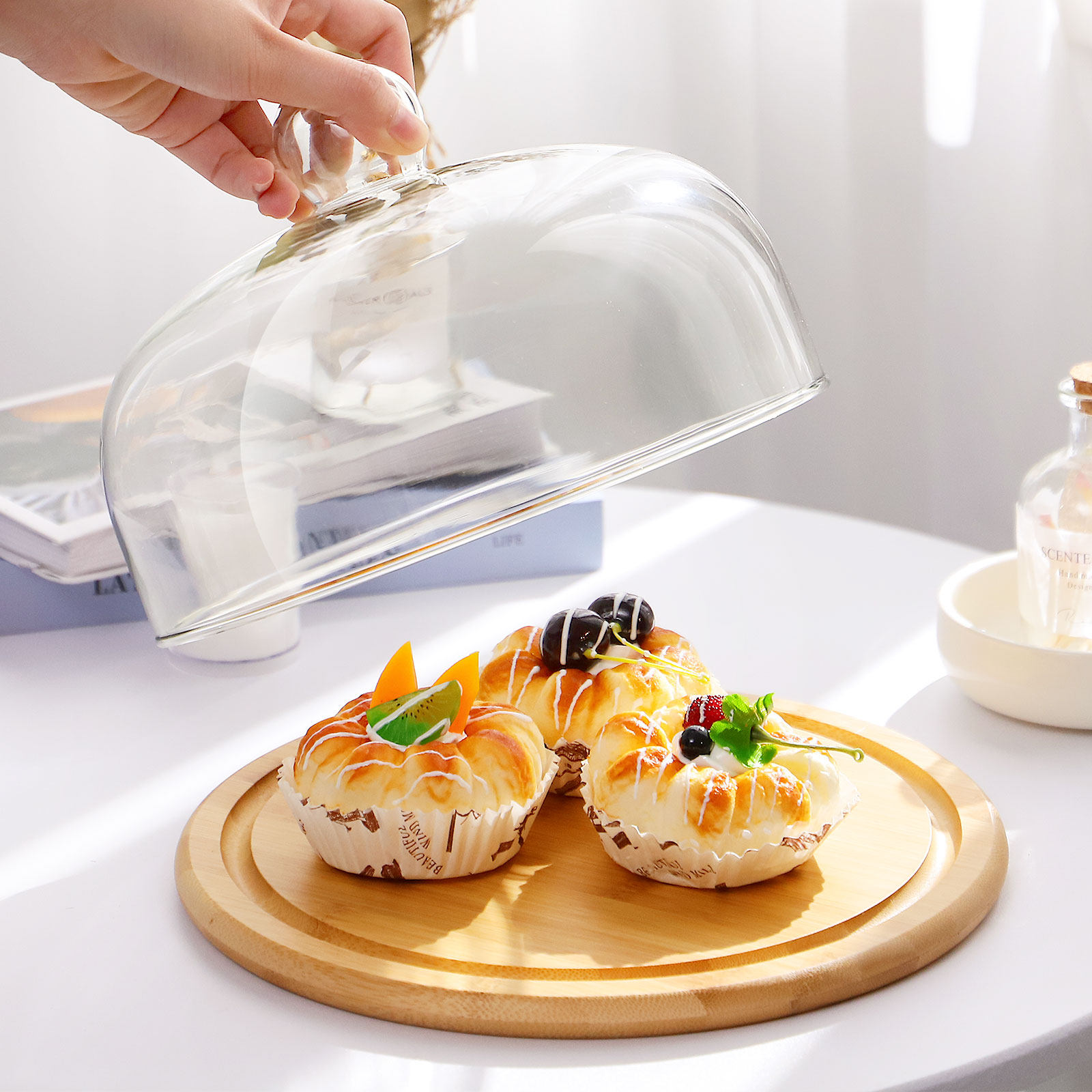 1Set Cake Glass Dome Cover Pre - Plastic Dome Clear ulasan dan harga