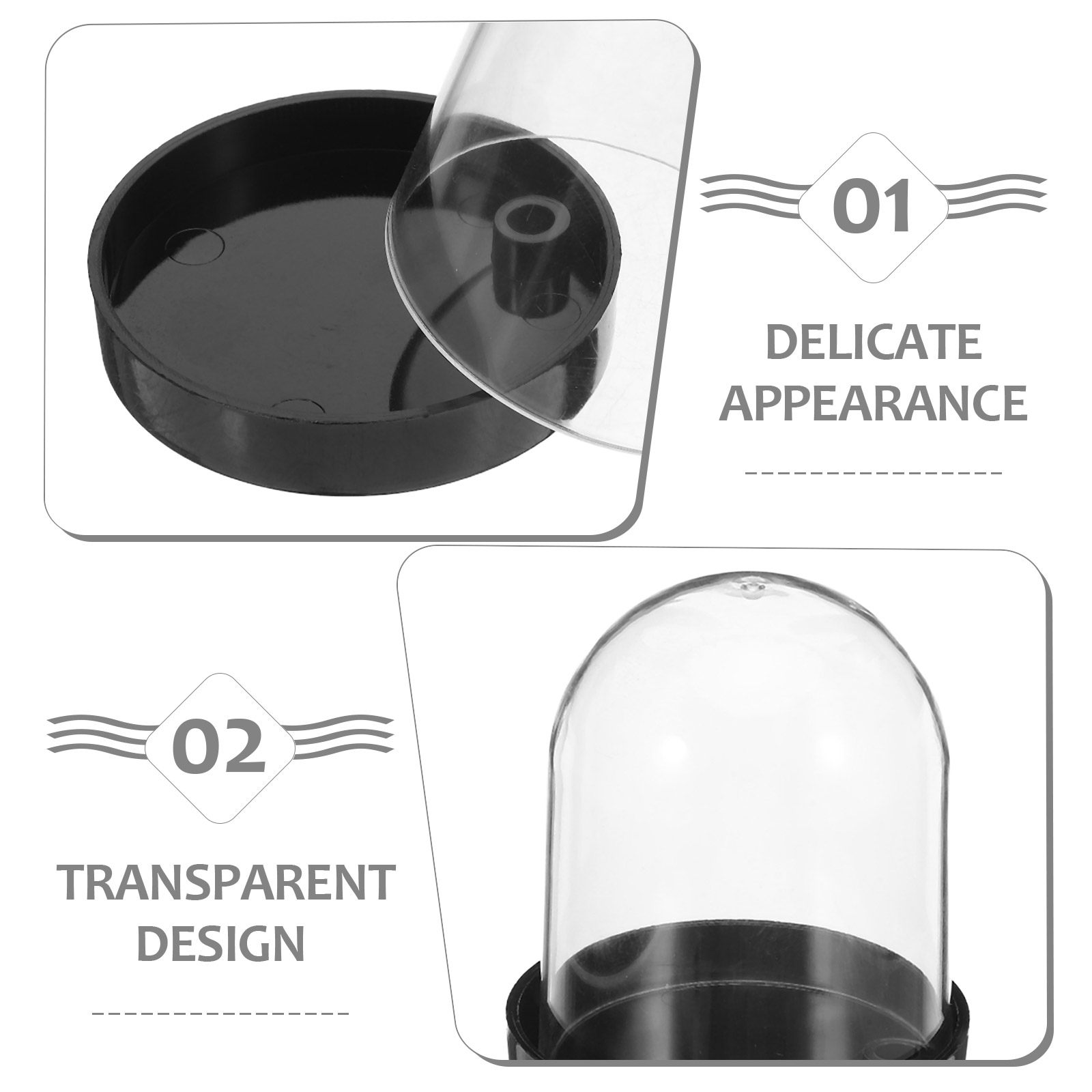 4Pcs Clear Micro Landscape Dom - Plastic Dome Clear ulasan dan harga